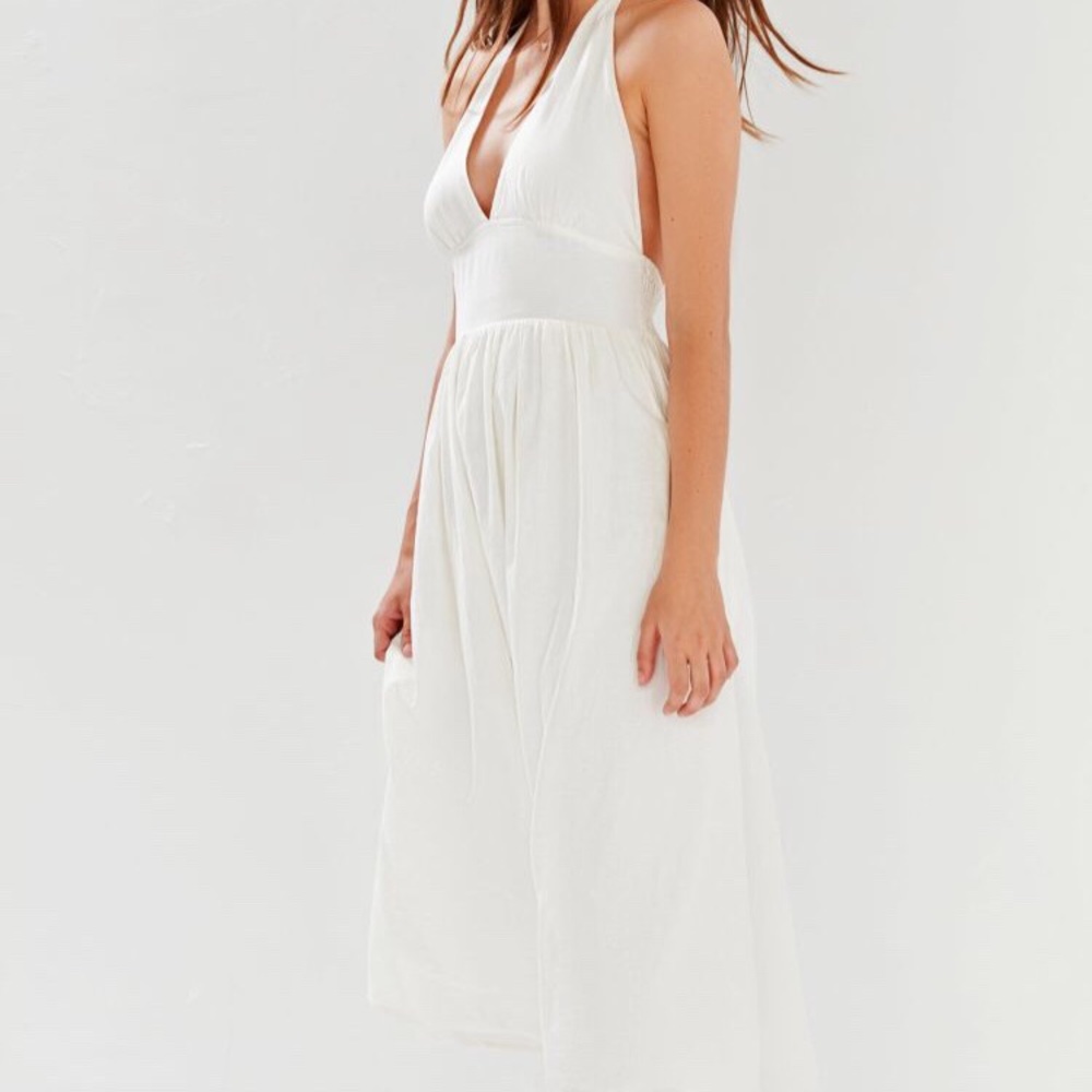Urban outfitters betsey linen halter dress